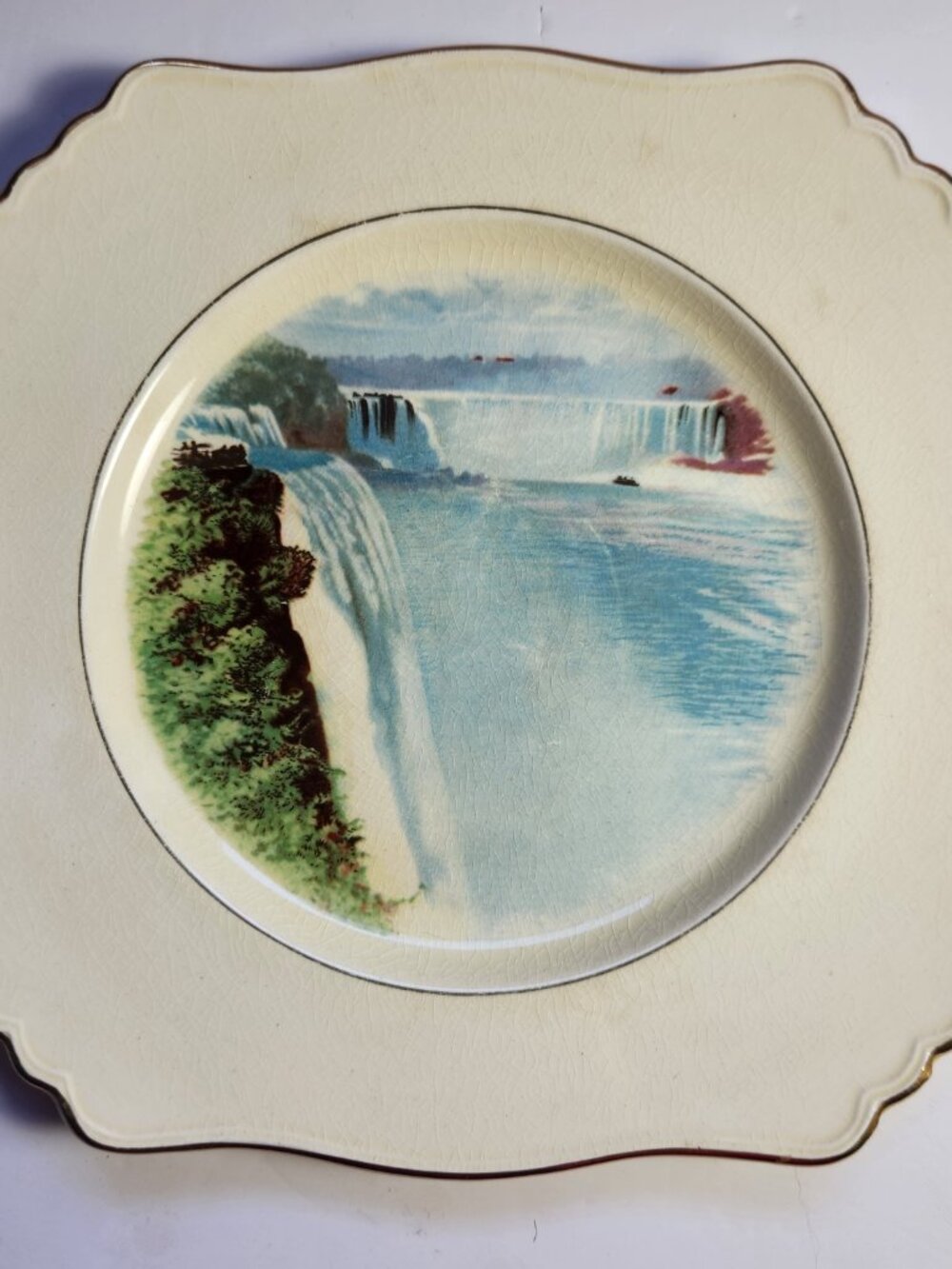 Royal Winton Niagara Falls Plate 8.75” Vintage England Souvenir Scenic Decor